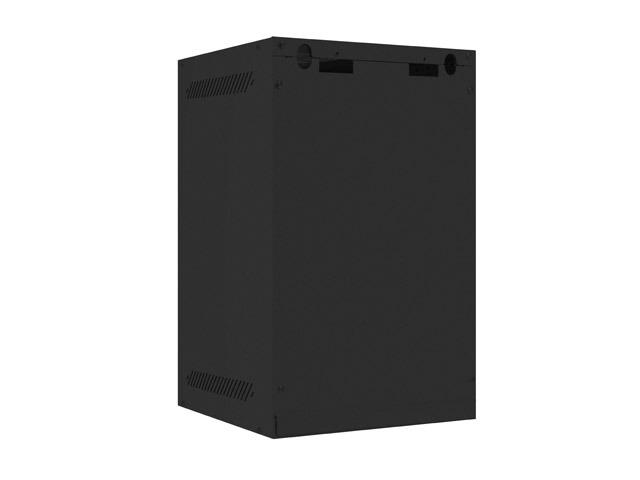 Комуникационен шкаф Lanberg rack cabinet 10" wall-mount 9U / 280x310 self-assembly flat pack with metal door, black