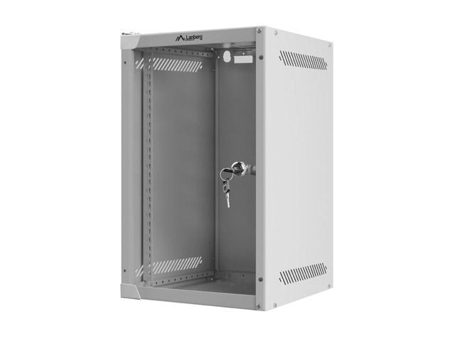 Комуникационен шкаф Lanberg rack cabinet 10'' wall-mount 9U / 280x310 for self-assembly (flat pack), grey