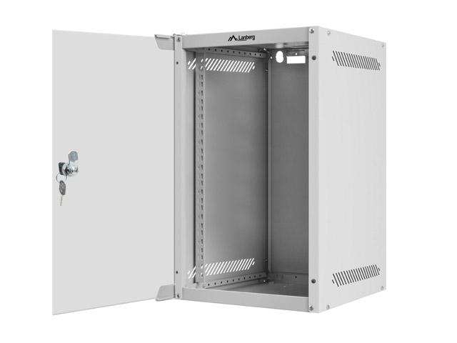Комуникационен шкаф Lanberg rack cabinet 10'' wall-mount 9U / 280x310 for self-assembly (flat pack), grey
