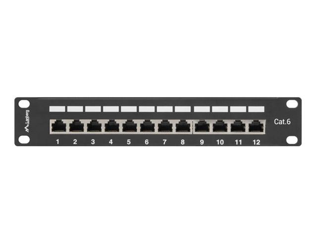 Пач панел Lanberg patch panel 12port 1U 10" CAT.6 shielded, black
