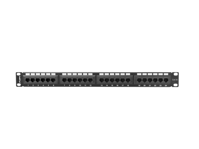 Пач панел Lanberg patch panel 24 port 1U CAT.5E, black