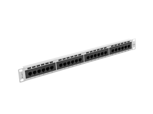 Пач панел Lanberg patch panel 24 port 1U CAT.5E, grey