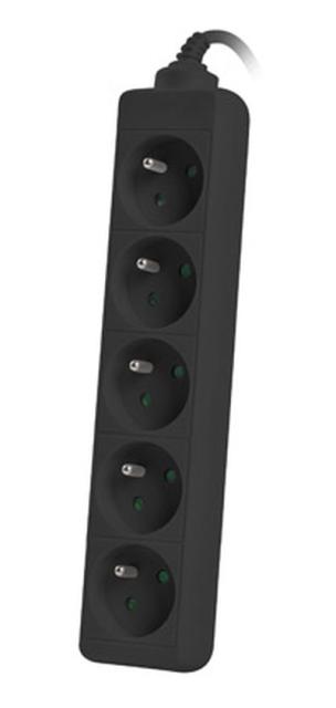 Разклонител Lanberg power strip 3m, 5 socket,s french quality-grade copper cable, black