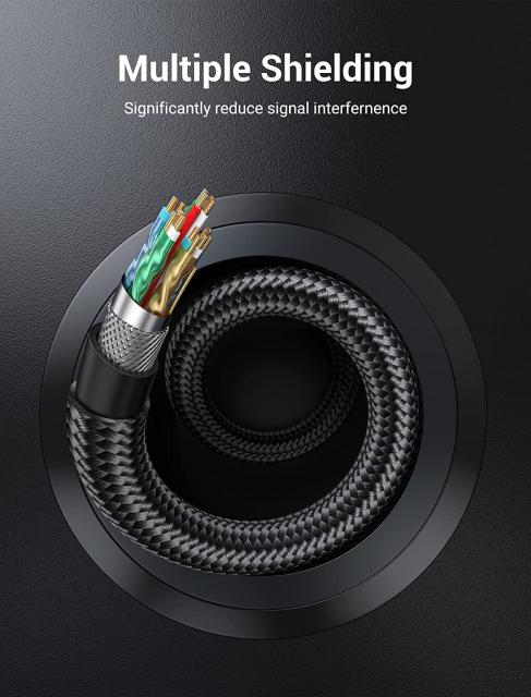 Kабел Vention Display Port 1.4 DP M / M 8K 1m - Cotton Braided, Blue Aluminum Alloy