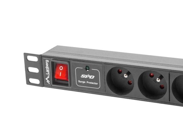 Филтър Lanberg power distribution unit (PDU) 19"1U 10A 7 SOCKETS 2M, black