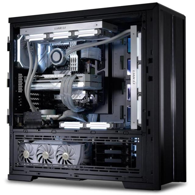 Кутия Lian Li V3000 PLUS Full-Tower, Tempered Glass, 2 x USB 3.0, 1 x USB Type C, 1 x Audio, Чернa, ATX