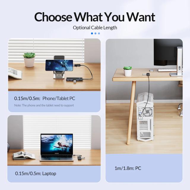 Хъб Orico 4-port, USB 3.0 Black