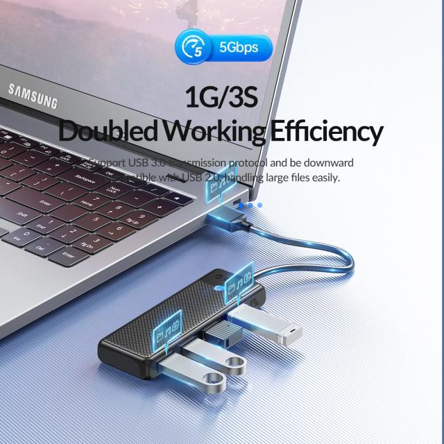 Хъб Orico 4-port, USB 3.0 Black