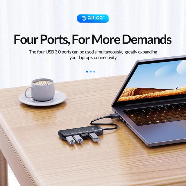 Хъб Orico 4-port, USB 3.0 Black