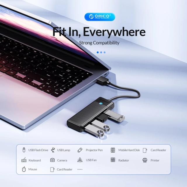 Хъб Orico 4-port, USB 3.0 Black