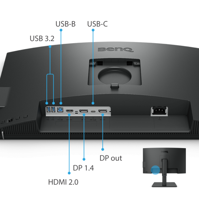 Монитор BenQ PD2506Q 25.0" (63.50 cm) IPS, QHD (2560x1440), USB-C, HDR10, Черен
