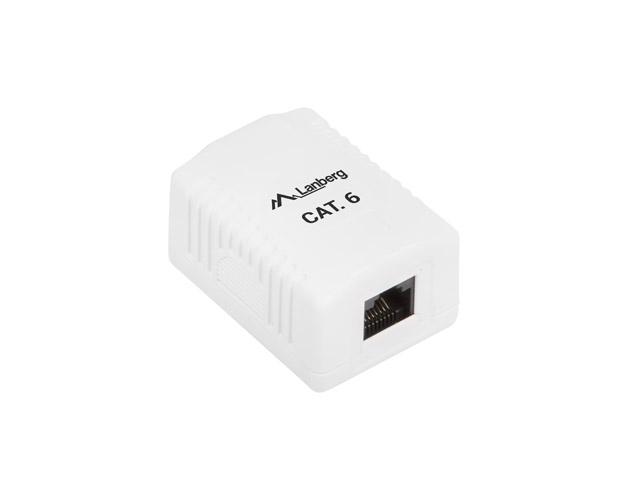 Конектор Lanberg surface-mount box CAT.6 UTP UNshielded 1X RJ45, white