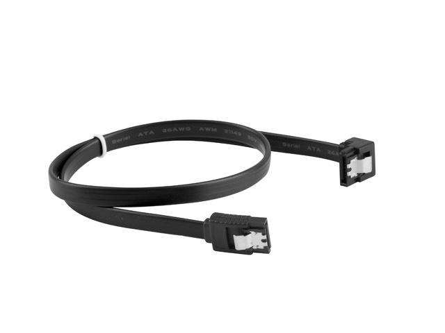 Кабел Lanberg SATA DATA III (6GB/S) F/F cable 70cm metal clips angled, black