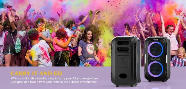 Парти колона W-King Bluetooth arty Speaker - T9 PRO - 120W, 2 x Wireless Microphones, Karaoke