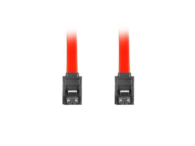 Кабел Lanberg SATA DATA II (3GB/S) F/F cable 70cm metal clips, red