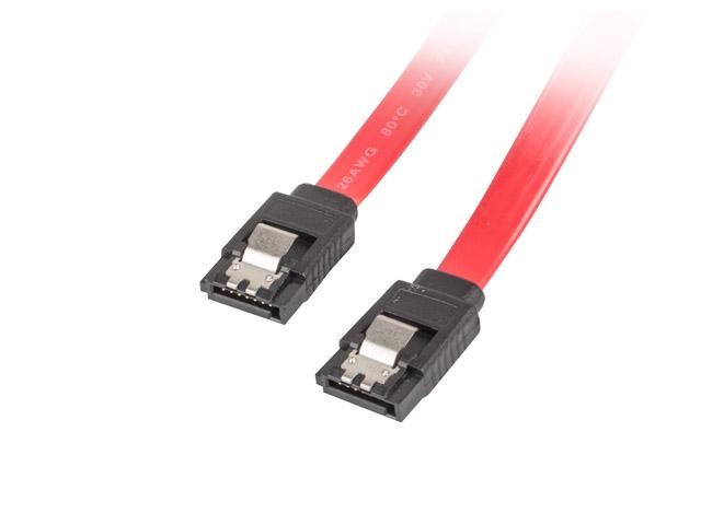 Кабел Lanberg SATA DATA III (6GB/S) F/F cable 50cm metal clips, red