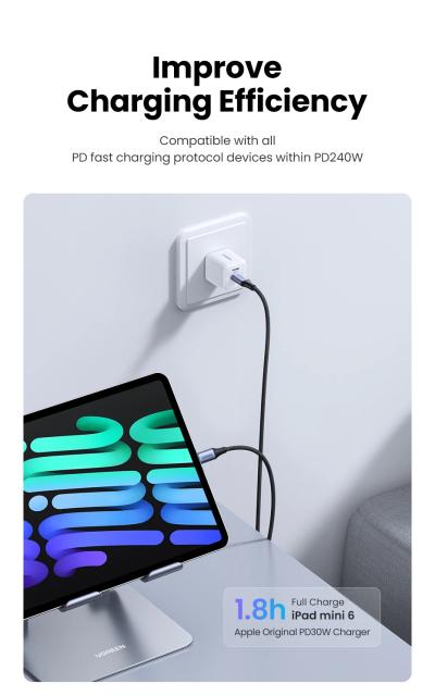 Кабел Ugreen USB 2.0 Type-C М/М US535, 240W, 5А, 2m