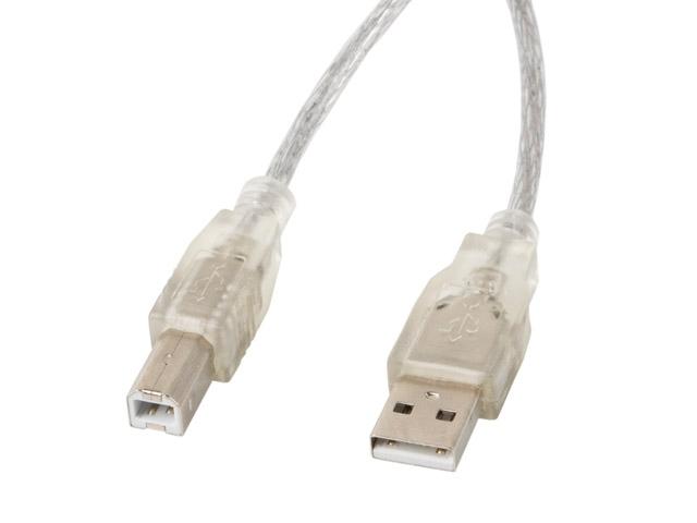 Кабел Lanberg  USB-A (M) -> USB-B (M) 2.0 cable 3m, transparent ferrite
