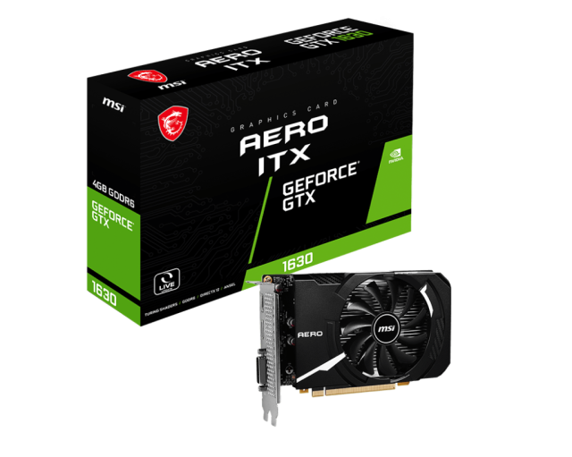 Видео карта MSI GTX1630 AERO ITX 4G, 64-bit, DVI, HDMI, DP