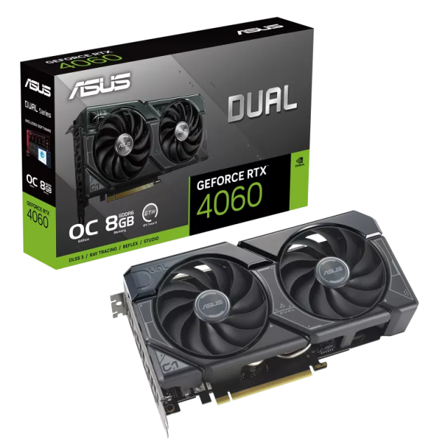 Видео карта ASUS DUAL RTX4060 OC 8GB GDDR6, 128-bit, HDMI, 3xDP