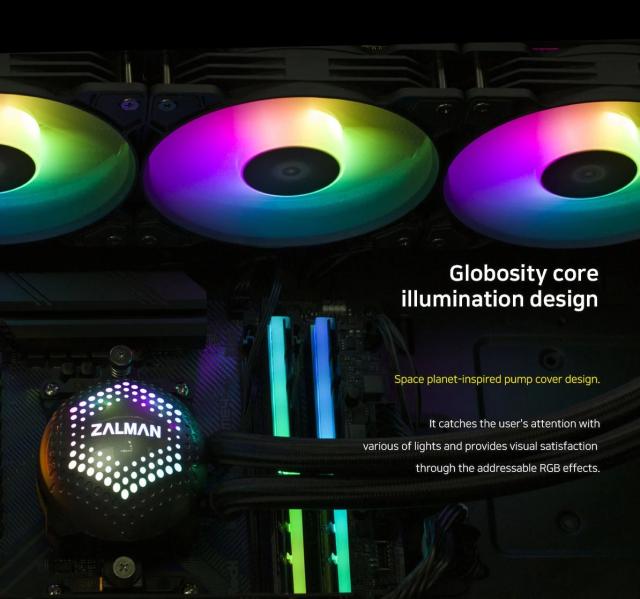 Охладител за процесор Zalman Water Cooling ALPHA 24 BLACK, Addressable RGB, LGA1700/AM5
