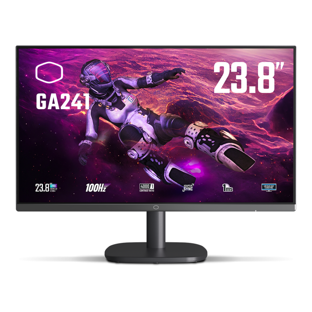 Монитор Cooler Master GA241 23.8" (60.45 cm) VA Full HD 1920 x 1080, 1 ms MPRT, HDMI/VGA, 100Hz Adaptive Sync