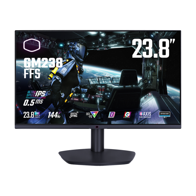 Монитор Cooler Master GM238-FFS 23.8" (60.45 cm) IPS Full HD 1920 x 1080, 0.5ms MPRT, 144Hz, HDMI/DP, Adaptive Sync