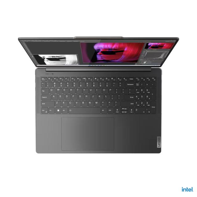 Лаптоп LENOVO Yoga Pro 9 16IRP8 (14-ядрен) Intel Core i9-13905H 2.6/5.4GHz, 16.0" (40.64 cm) 3.2k MLED 165Hz HDR, 32GB DDR5, 1TB PCIe, RTX 4060 8GB, Windows 11 Home, Storm Grey