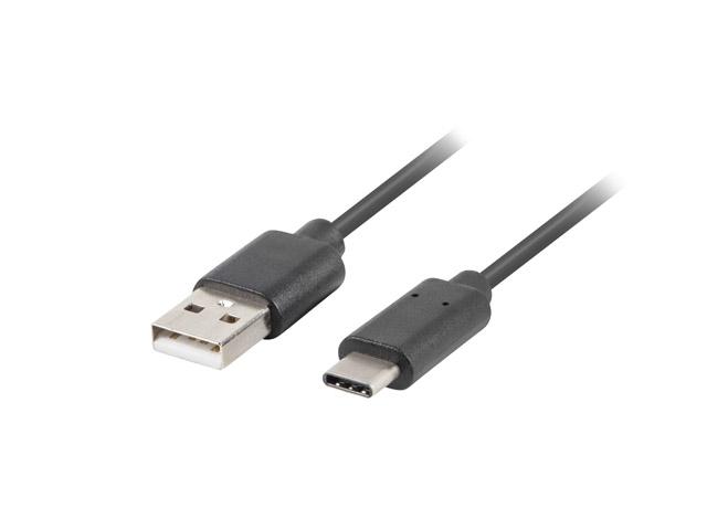 Кабел Lanberg USB-C(M) ->  USB-A (M) 2.0 cable 0.5m, black QC 3.0