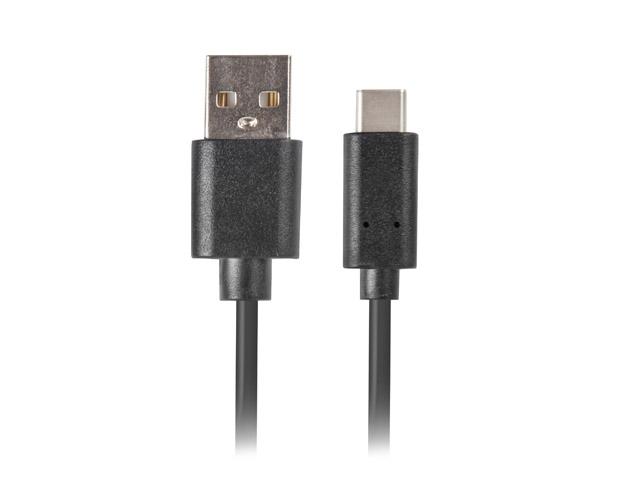 Кабел Lanberg USB-C(M) ->  USB-A (M) 2.0 cable 0.5m, black QC 3.0