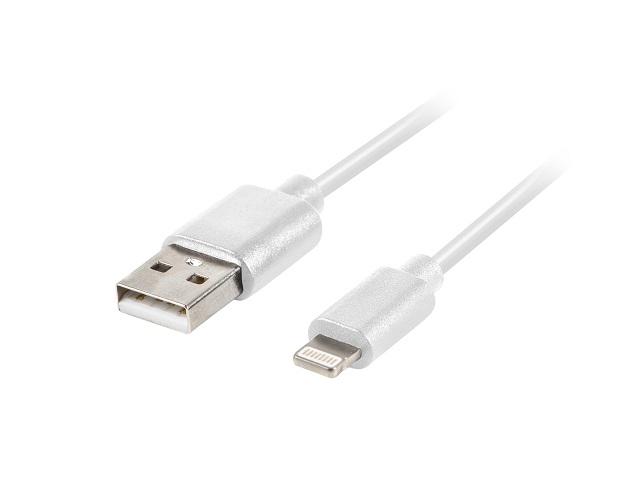 Кабел Lanberg LIGHTNING(M) ->  USB-A (M) cable 1m, white