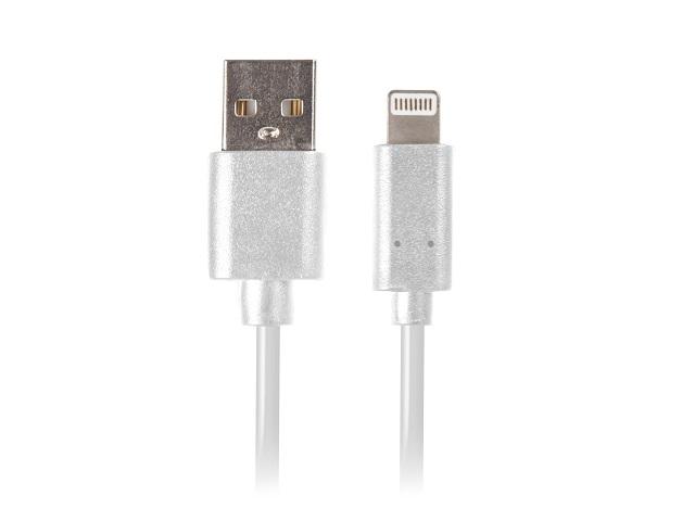 Кабел Lanberg LIGHTNING(M) ->  USB-A (M) cable 1m, white