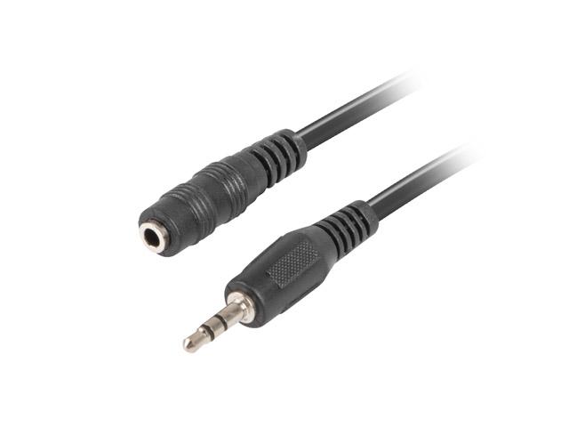 Кабел Lanberg extension cable mini jack 3.5mm M/F 3 pin 1.5m, black