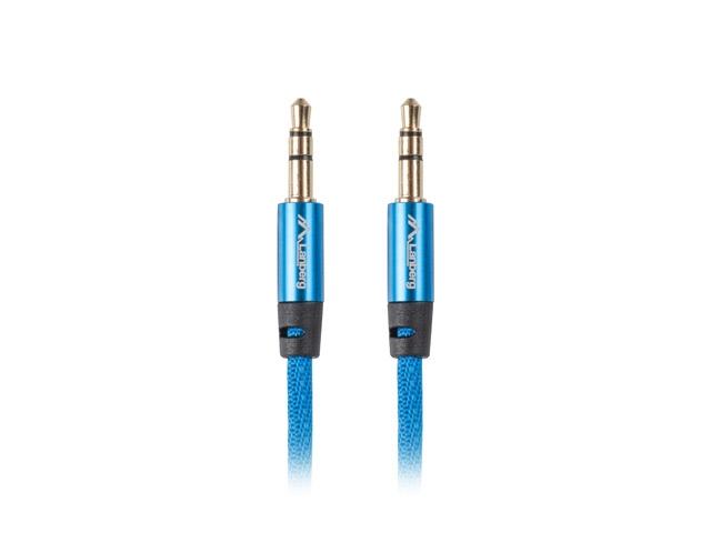Кабел Lanberg mini jack 3.5mm M/M 3 pin cable 1m, blue premium
