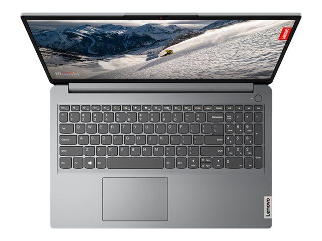 Лаптоп Lenovo IdeaPad 1 15AMN7, AMD Ryzen 5 7520U 4C (2.8/4.3GHz, 4MB Cache), 15.6" (39.62 cm) Full HD IPS Anti-Glare, 8GB LPDDR5, 512GB SSD, 1x USB-C 3.2 Gen 1, Free DOS