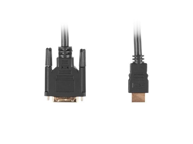 Кабел Lanberg HDMI (M) -> DVI-D (M) (18+1) cable 0.5m, single link with gold-plated connectors, black