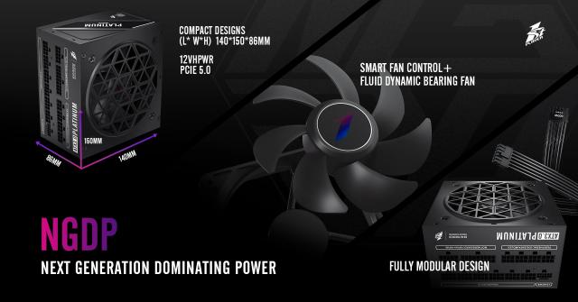 Захранване 1stPlayer NGDP1000, 1000W 80 Plus Platinum, PCIe Gen5, ATX 3.0, Бяло