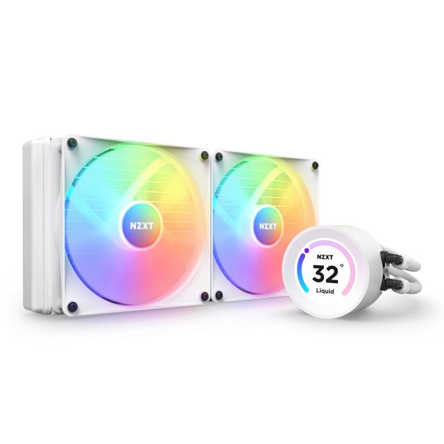 Охладител за процесор NZXT Kraken Elite RGB 280 White, Customizable LCD Display, AMD/INTEL