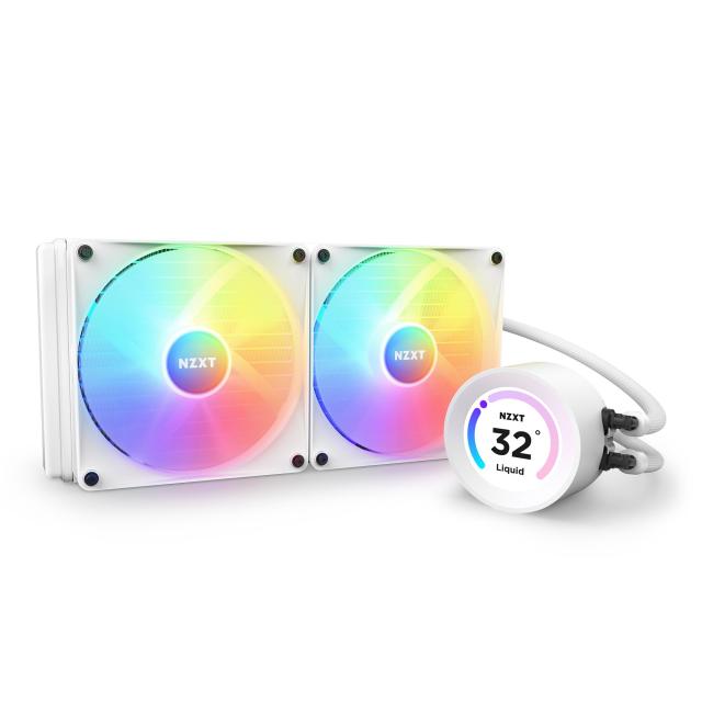 Охладител за процесор NZXT Kraken Elite RGB 280 White, Customizable LCD Display, AMD/INTEL