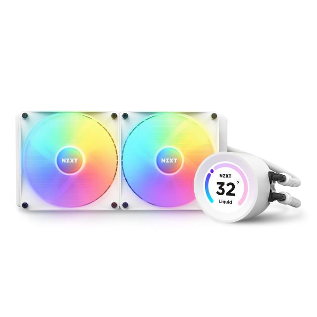 Охладител за процесор NZXT Kraken Elite RGB 280 White, Customizable LCD Display, AMD/INTEL