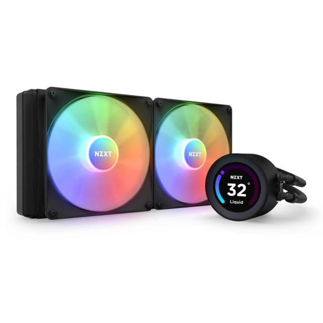 Охладител за процесор NZXT Kraken Elite RGB 280 Black, Customizable LCD Display, AMD/INTEL
