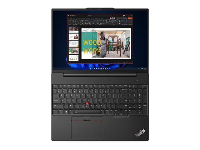 Лаптоп Lenovo ThinkPad E16 Gen 1, AMD Ryzen 5 7530U 6C (2.0/4.5GHz, 16MB Cache), 16" (40.64cm) WUXGA Anti-Glare, 24GB DDR4, 1TB SSD NVMe, 2x USB 3.2 Gen 1, 1x USB-C, Free DOS