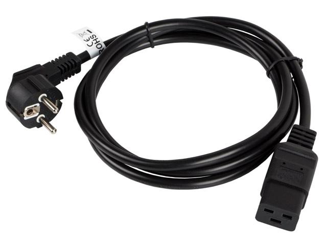 Кабел Lanberg CEE 7/7 -> IEC 320 C19 power cord 16A 1.8m VDE, black