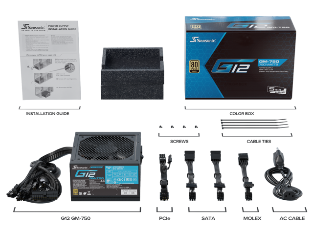 Захранване Seasonic G12 GM-750, 750W, 80 PLUS GOLD