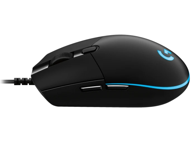 Мишка Logitech G Pro Mouse, Lightsync RGB, HERO 25K DPI Sensor, 400 IPS, 6 програмируеми бутона, вградена памет, 85 g, черен