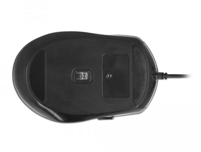 Mишка DeLock oптична, 5 бутона, Кабел 1.5 м., USB, 1200 dpi, син