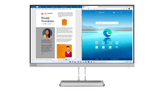 Монитор Lenovo L27i-40, 27" (68.58 cm) IPS панел, 100Hz, Full HD, 4ms, 300 cd/m2, HDMI, VGA