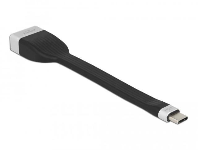 Кабел Delock Flat Ribbon, USB-C мъжко - DisplayPort женско, 4K 60 Hz