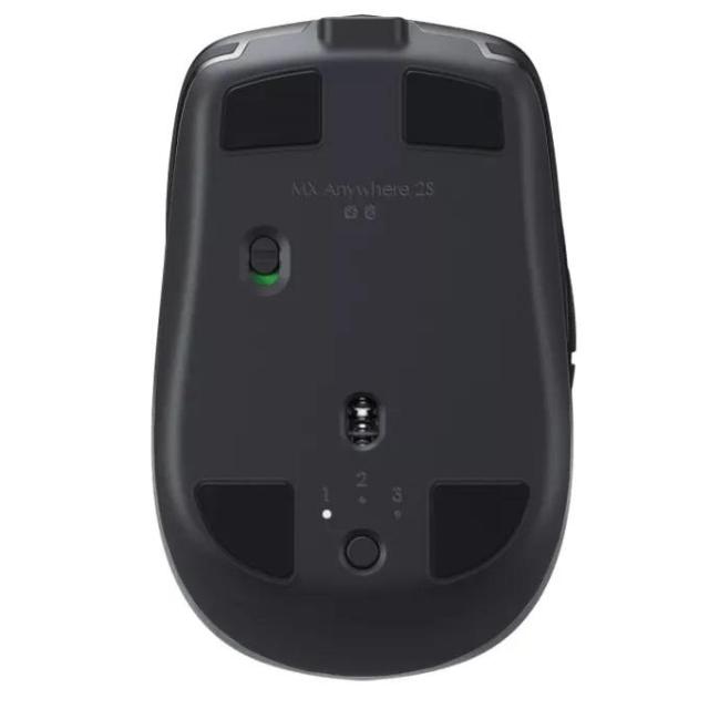 ишка Logitech MX Anywhere 2S, Bluetooth/Wireless, оптична 200-4000 DPI, USB, Li-Po 500 mAh, сива