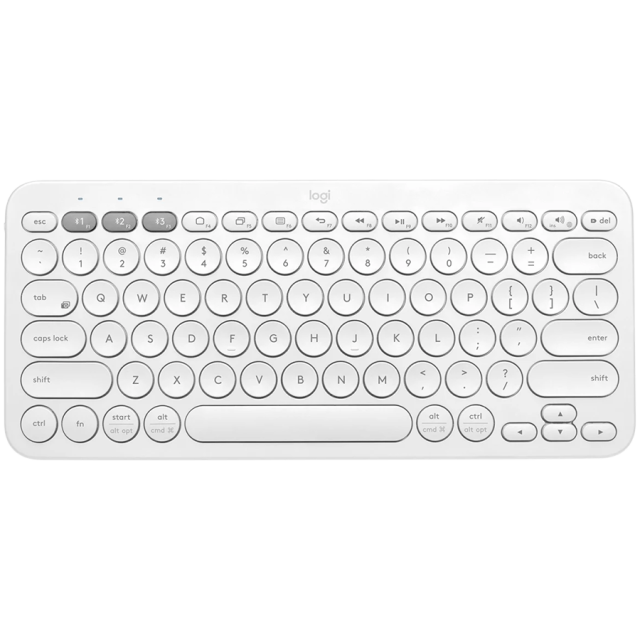 Клавиатура Logitech K380S Multi-Device Bluetooth Keyboard, безжична, US Layout, White